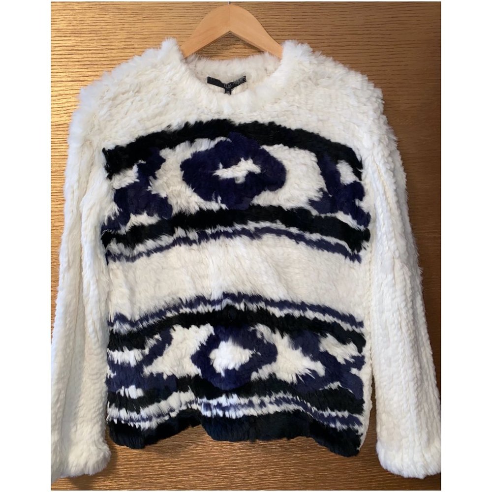 TIBI MODA OPERANDI Fair Isle Rabbit Fur Sweater